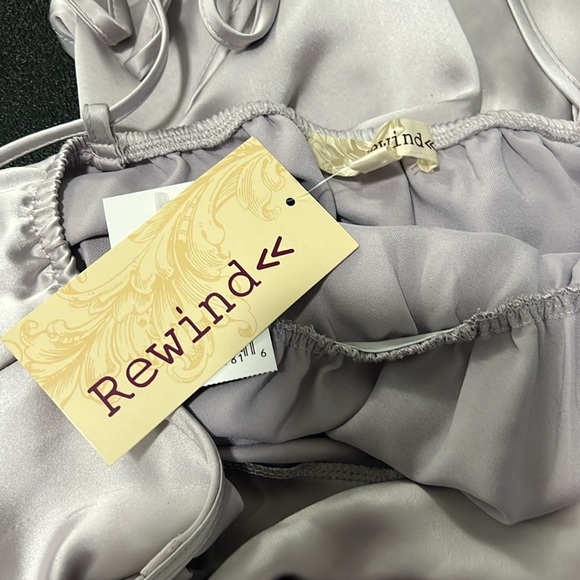 NWT Rewind Drape Neck Strappy Skater Dress Lilac Frost Size Medium - Picture 7 of 10